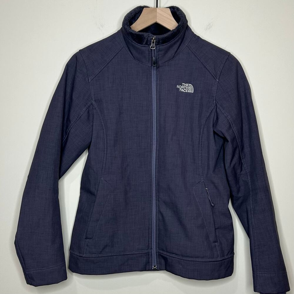 The North Face Gray Fleece Lined Jacket Size S Full Front Zipper EUC